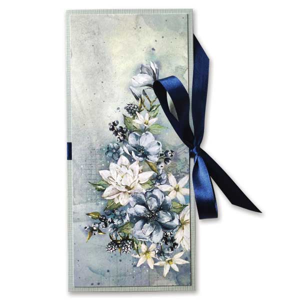 õnnitluskaart siniste lilledega
